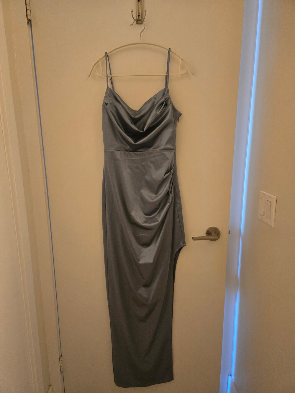 Le Chateau Cowl Neck Satin Gown - Picture 4 of 8